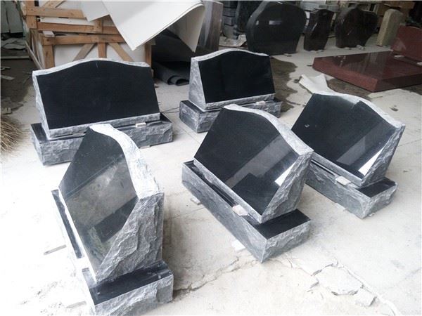 black polished granite headstones