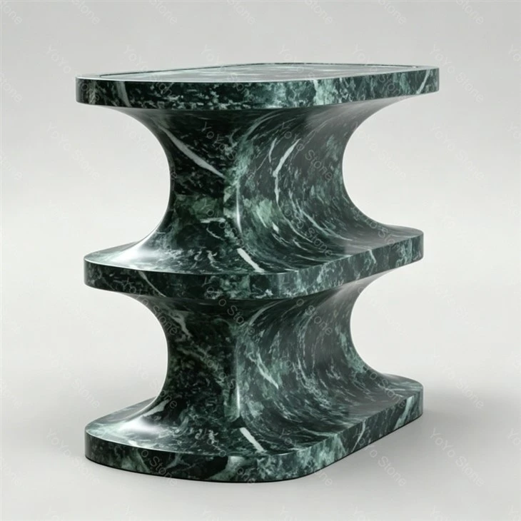 green console table Three-quarter side view